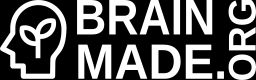 A logo of a human head with a seed germinating within it, with the website brainmade.org next to it.